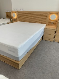 [전시품] 미리내 호텔식 통수납 편백나무 침대 SET